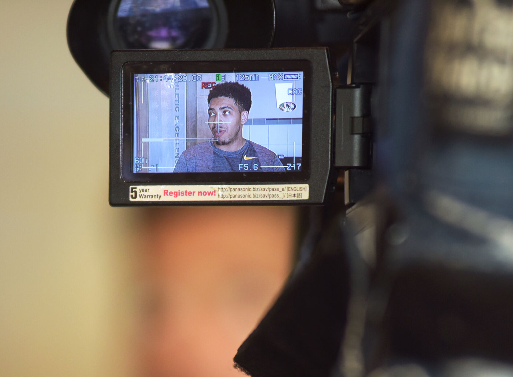 Ronnie DeGray III talks to the press